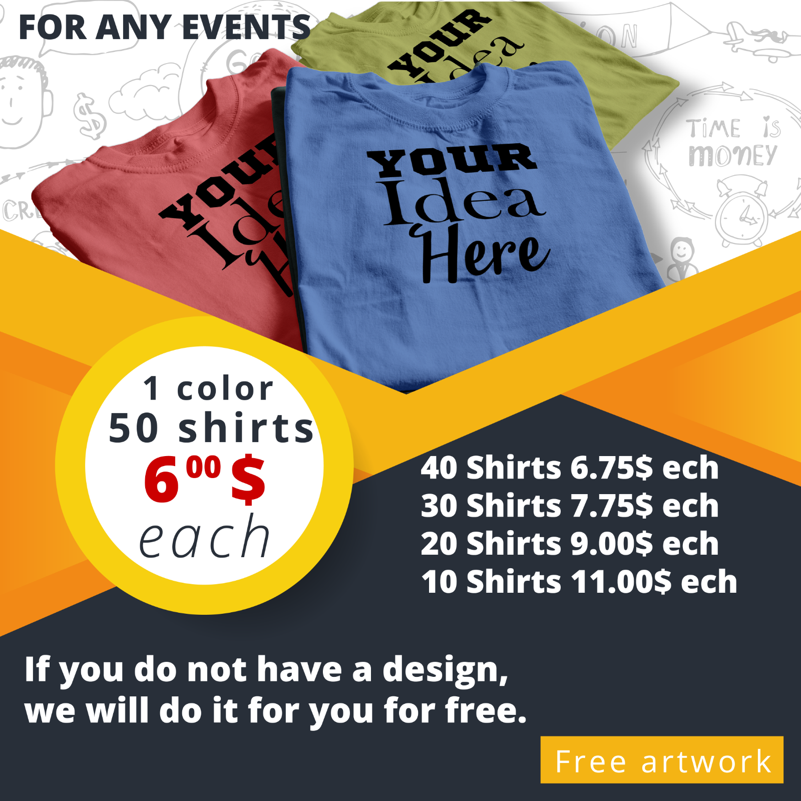 Pre-owned Gildan Lot Custom Personalized T-shirts Your Own Text Any Color Of Shirt And One Color In Unisex