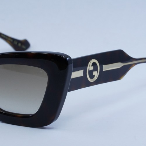 Pre-owned Gucci Gg1552s 002 Dark Havana/brown Gradient 49-23-140 Sunglasses Authentic
