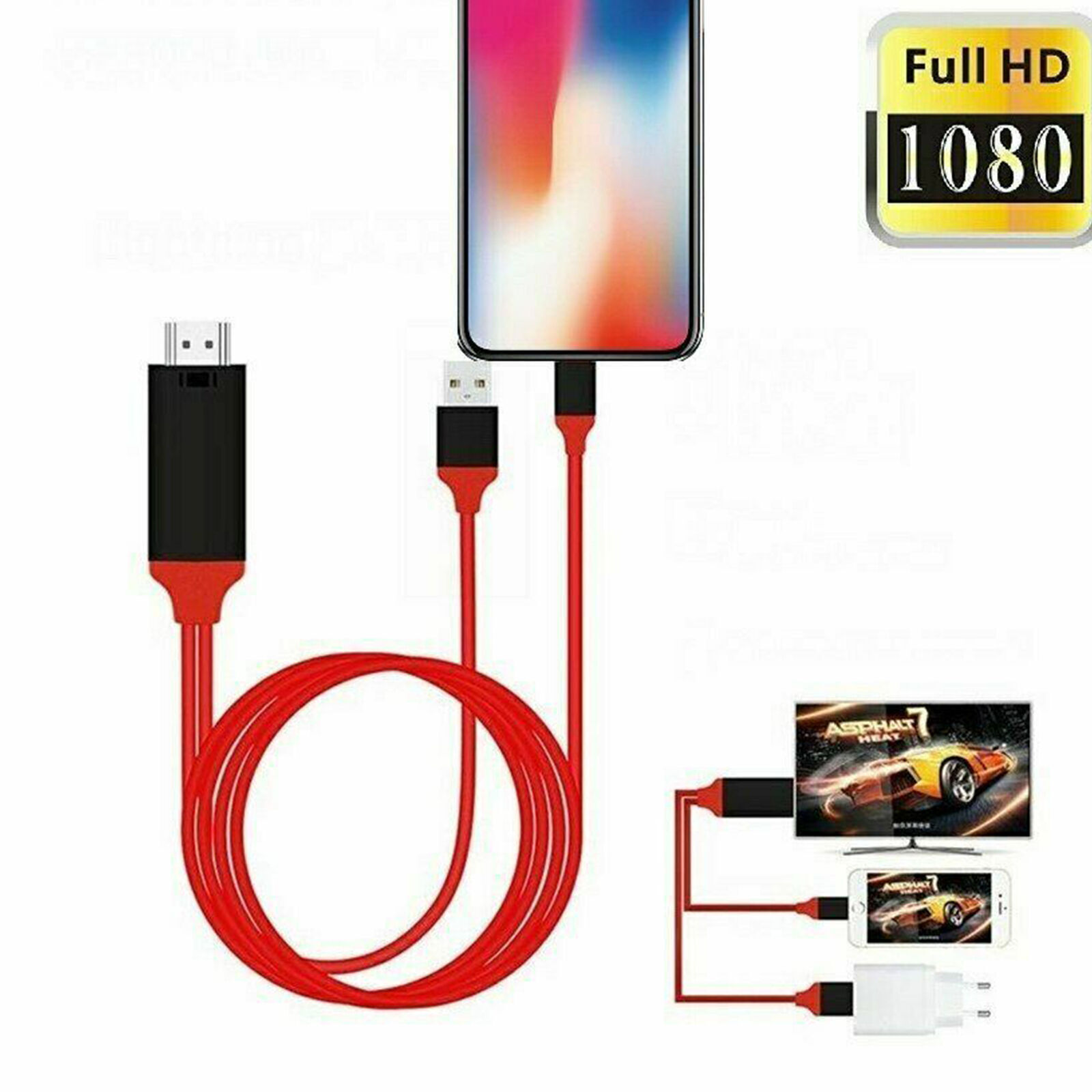 HDMI HDTV 1080P AV Adapter Cable for iPad iPhone 7 8 Plus X XS XR 11 12 Pro Max
