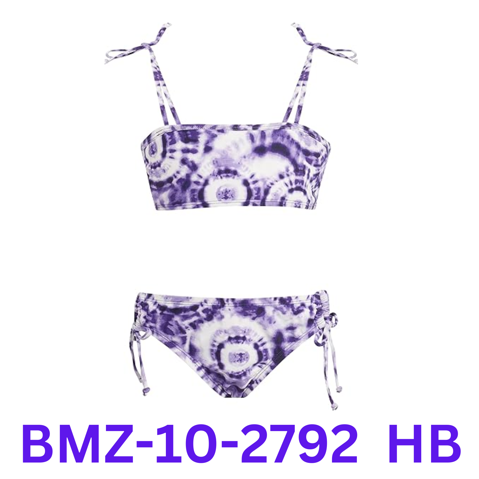 Kanu Surf Girls Beach Sport Bandeau Bikini 2-Piece Swimsuit, Groovy Purple, 12