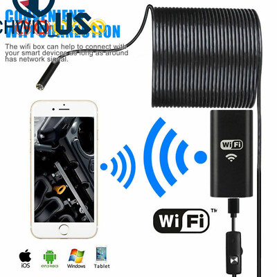 WIFI Endoscope Wireless 6LED IP67 Borescope Inspection Camera for iPhone Android