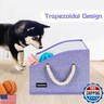Thankspaw Collapsible Fabric Dog Toy Box and Storage Bin With Handle - Trapezoid Basket Chest Organizer for Pet Toys, Blankets and Accessories, Purple
