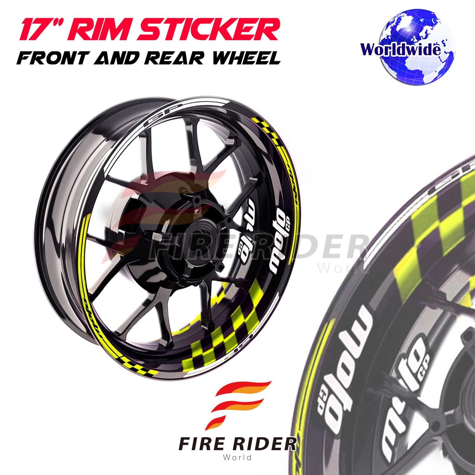 Solid Color GP01 17 inch Rim Stickers For Kawasaki NINJA ZX