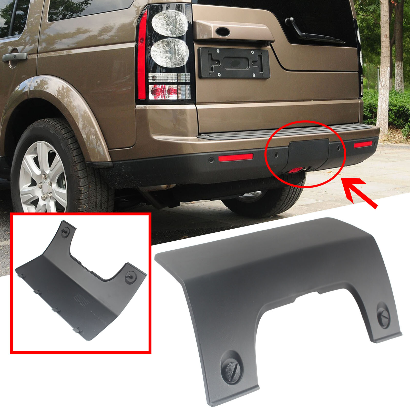 Rear Bumper Tow Eye Hook Cover Towing Cap W/ Clips For Land Rover