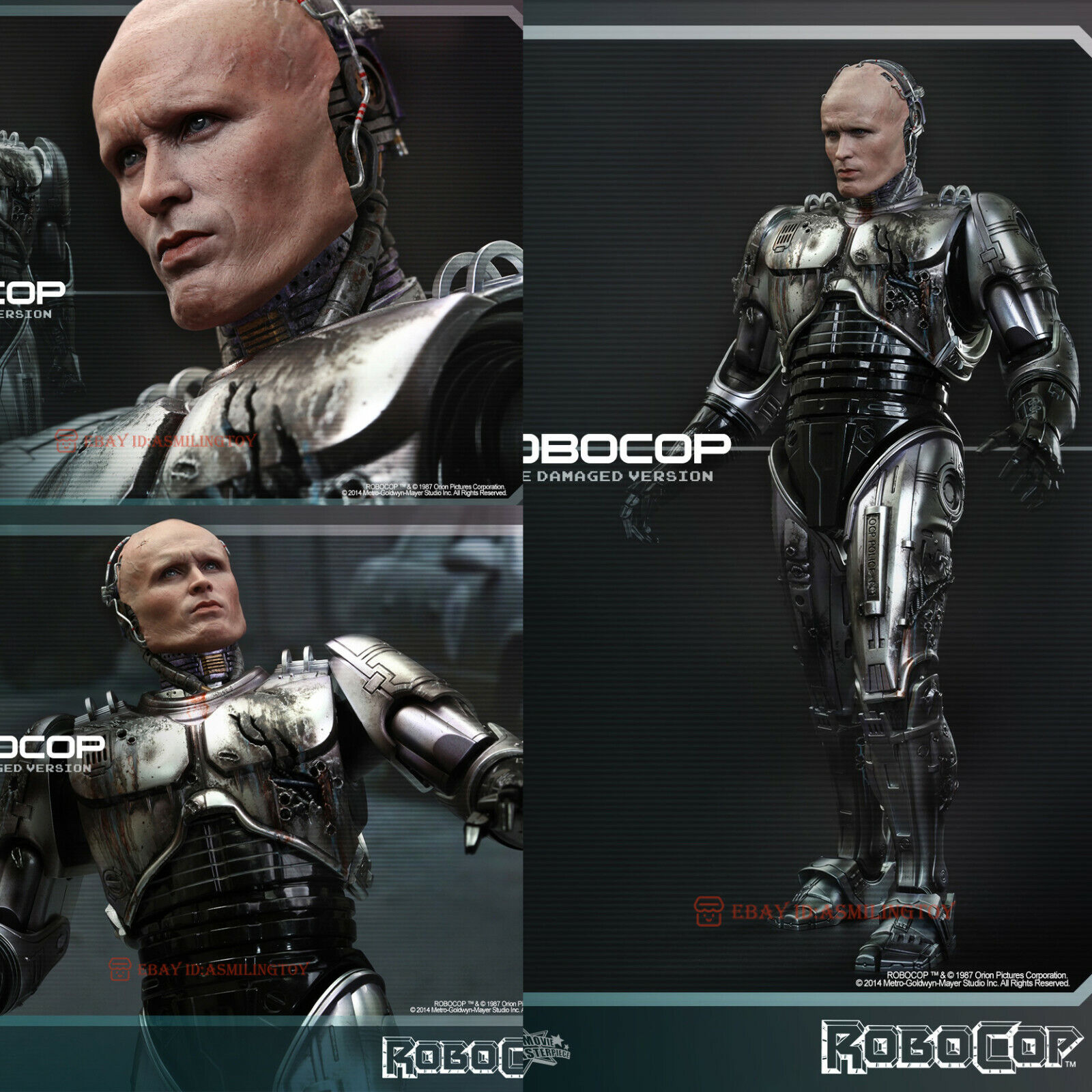 1/6 Hottoys Mms265 Robocop Alex Murphy Battle Damaged 1/6 Hottoys Mms265 Robocop Alex Murphy Battle Damaged