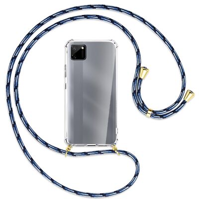 Handykette für Realme C11 Blautöne (G) Hülle mit Band Kordel zum Umhängen