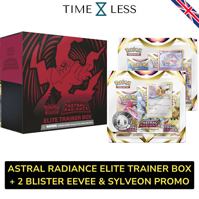 Pokemon ETB ASTRAL RADIANCE ELITE TRAINER BOX + 2 BLISTER Eevee Sylveon 14 Buste