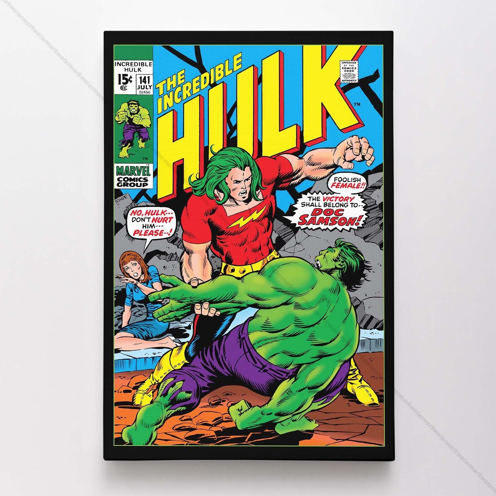 Incredible Hulk #141 Poster Canvas Superhero Marvel Comic Book Print