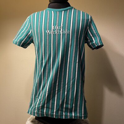HUF Vertical Stripes Tee Shirt Size M #24228 Green White Black