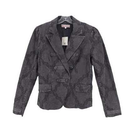 NWT FREE PEOPLE James Blazer Jacket Washed Black Textured Boho Chic SMALL