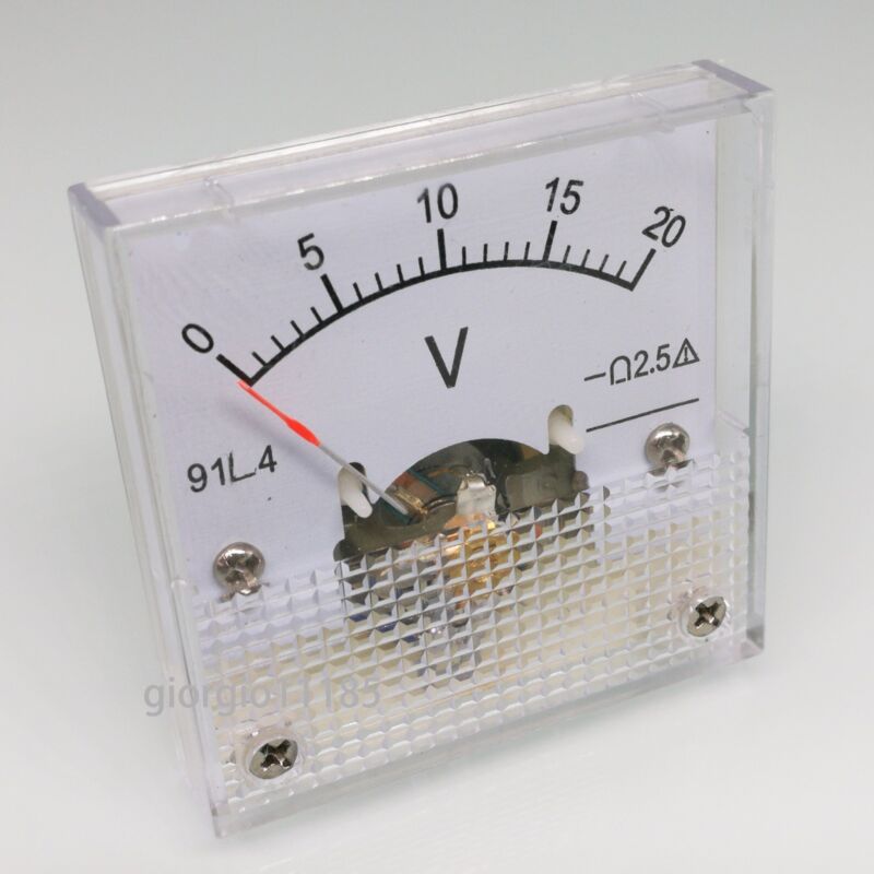 Ac 0 ~ 20v Square Analog Volt Pointer Needle Panel Meter Voltmeter 91l4