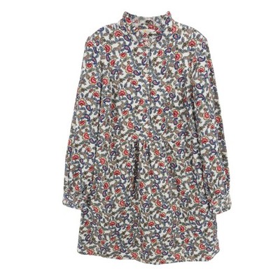BODEN Corduroy Dress Ruffle Floral Paisley Cotton Stretch Pockets Size US 12 R