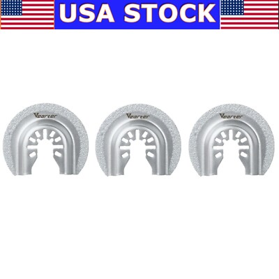 3PCS 63mm Diamond Oscillating Multitool Saw Blade Universal Grit Grout Removal