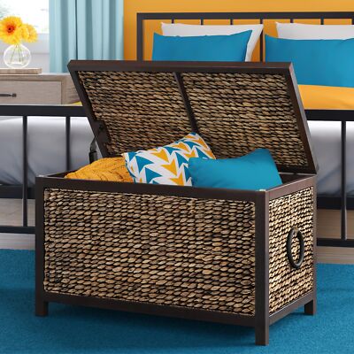ClickDecor Wilson Wicker Trunk, Farmhouse Style, Handwoven