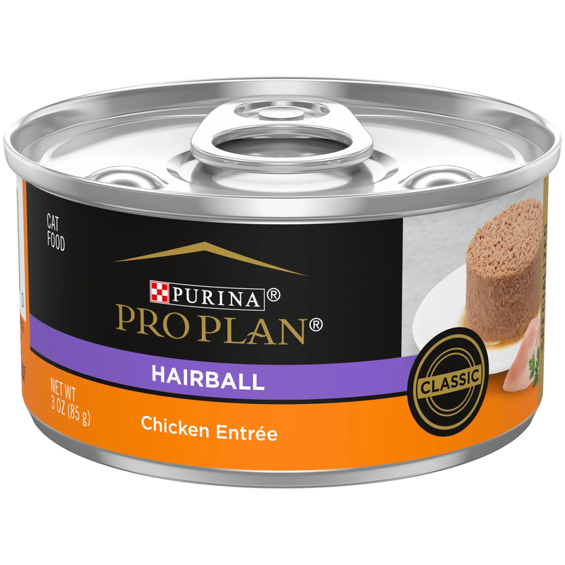 (24 Pack)  Hairball Control Cat Food Wet Pate, Hairball Chicken