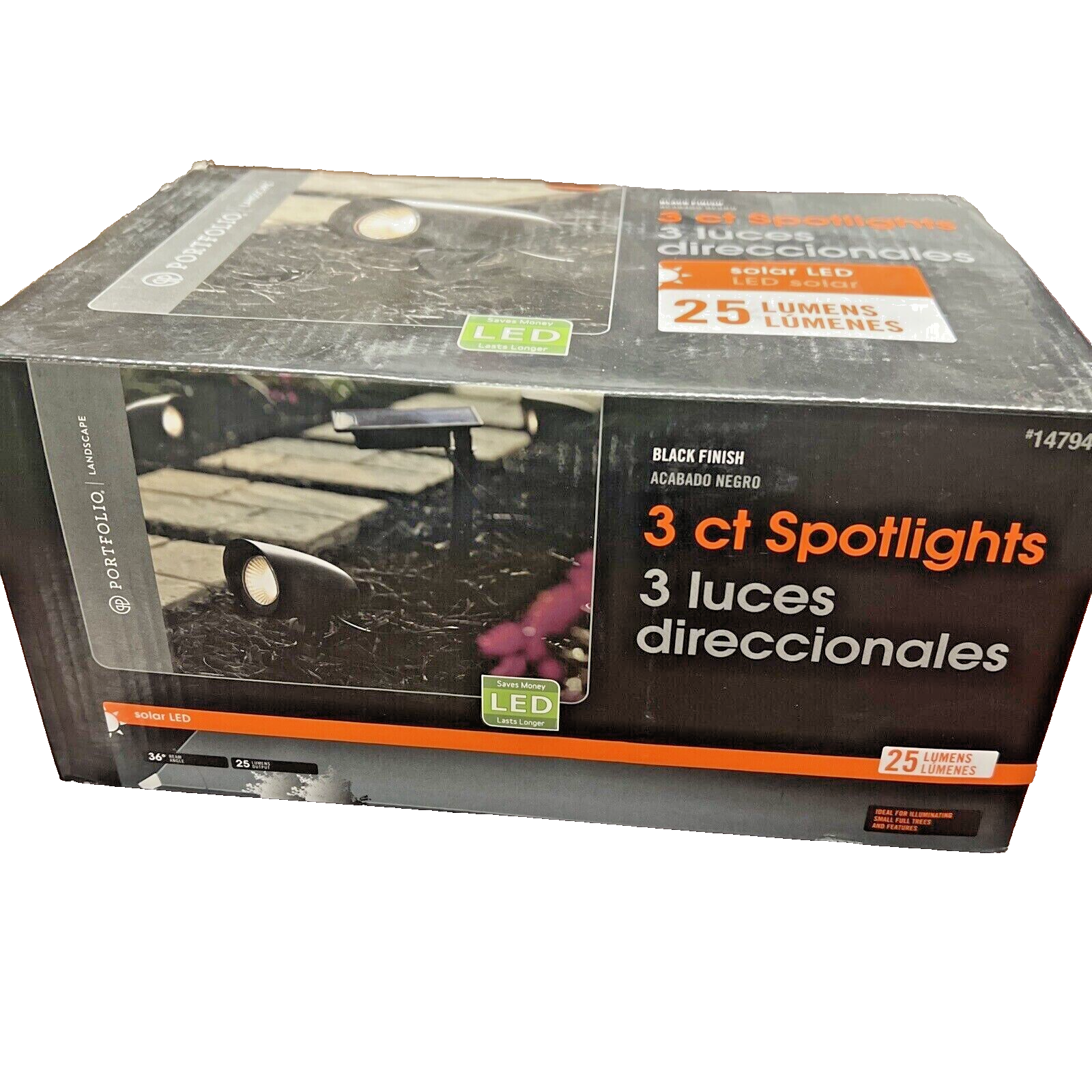 Portfolio 25-Lumen Black Solar LED Spot Lights 3-Count