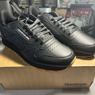 Reebok Classic Leather Black Gum Mens Shoes Sz 11.5 New With Original Box