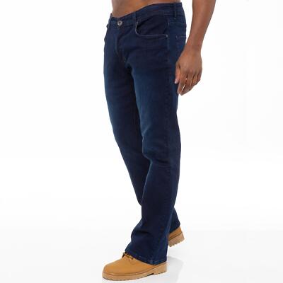 Enzo Mens Bootcut Jeans Stretch Denim Wide Leg Flared Bell Bottom Pants UK Sizes