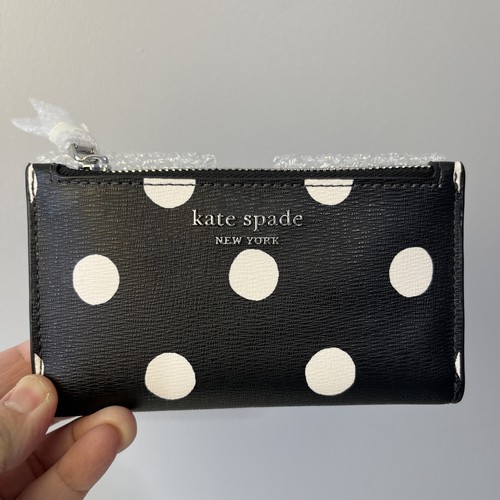 New Kate Spade Morgan Sunshine Dot small slim bifold wallet