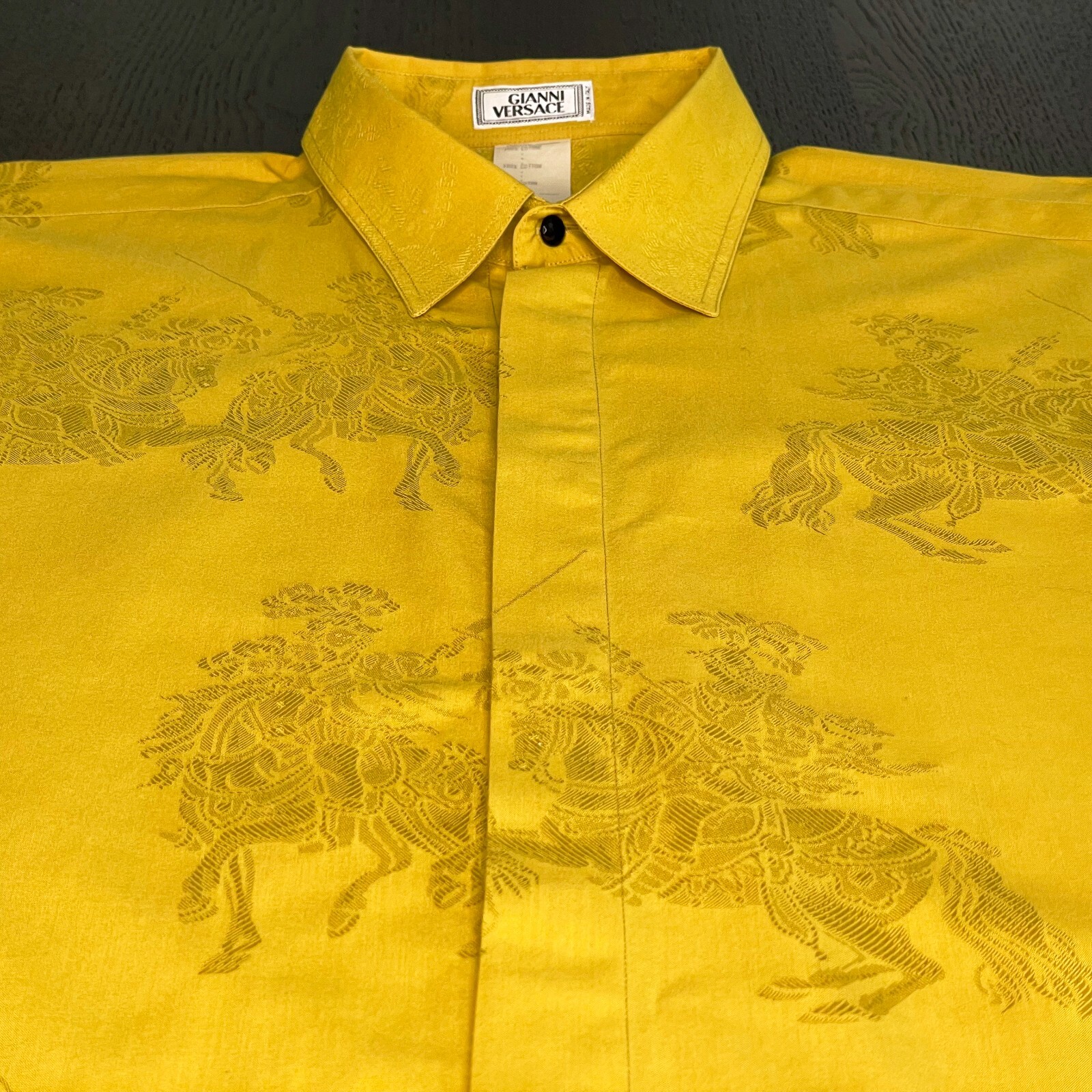 GIANNI VERSACE cotton shirt yellow on yellow I Cavalieri