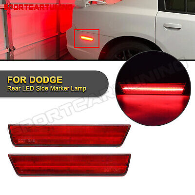 For 2008-14 Dodge Charger 11-14 Challenger Red LED Rear Bumper Side Marker Light