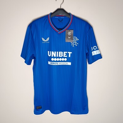 Authentic Castore Glasgow Rangers FC Home Shirt Men's Large BNWT SPFL Jersey
