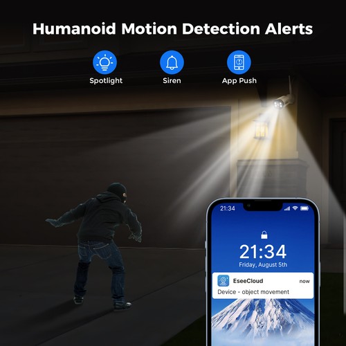 Hiseeu 10CH 2K NVR 3MP Outdoor WIFI IP Wireless Security Camera System 1TB HDD