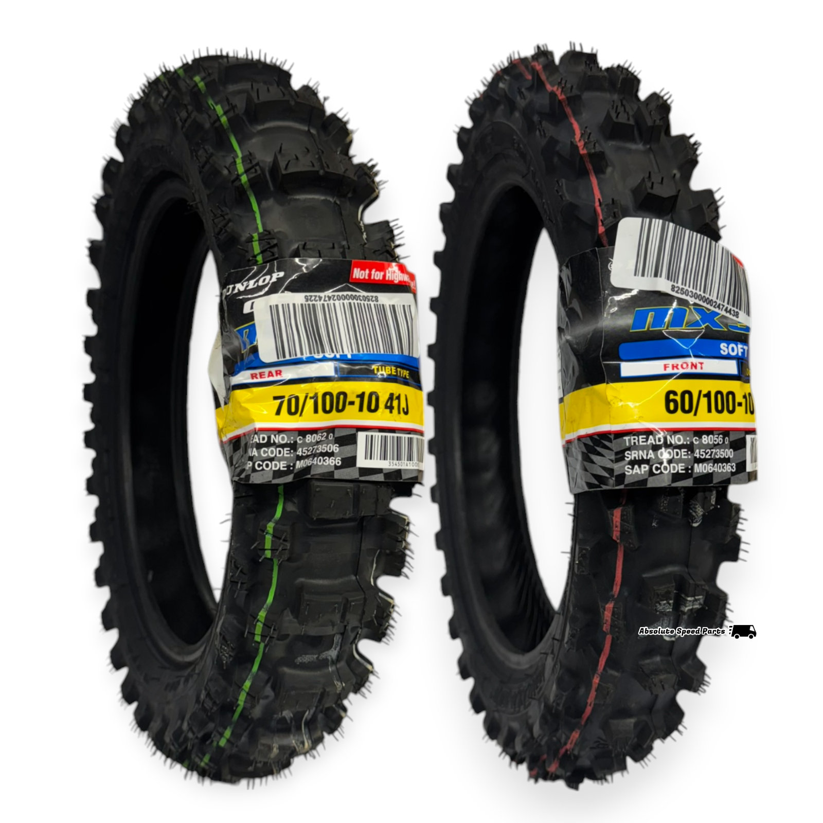 Dunlop 60/100-10 70/100-10 Tire Set MX34 Front Rear CRF50 SX50