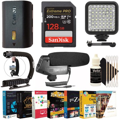 Canon EOS R R7 R6 R5 5D Mark IV 6D II 90D Pro Video kit with NEW LP-E6NH Battery