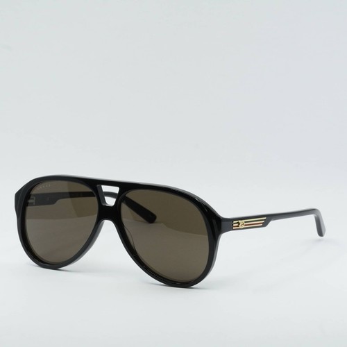 Pre-owned Gucci Gg1286s 001 Black/brown 59-12-145 Sunglasses