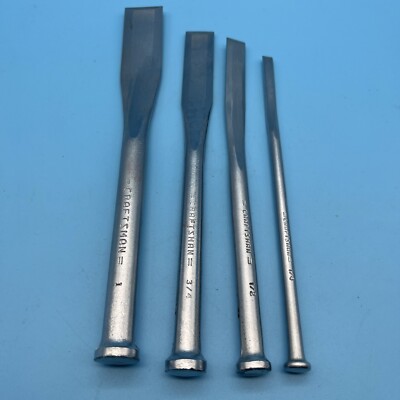 VINTAGE CRAFTSMAN TOOLS 9-36838 4-pc. WOOD CHISEL SET STEEL SHANK