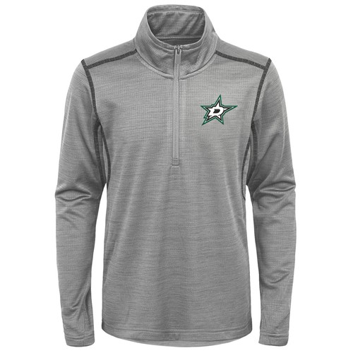 Outerstuff Dallas Stars NHL Boys Youth (8-20) Пуловер с молнией 1/4, серый