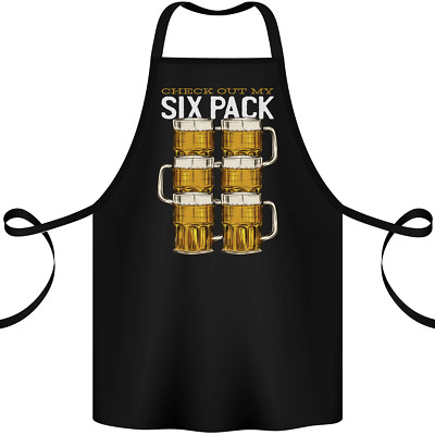 Check Out My Beer Six Pack Funny Alcohol Cotton Apron 100% Organic