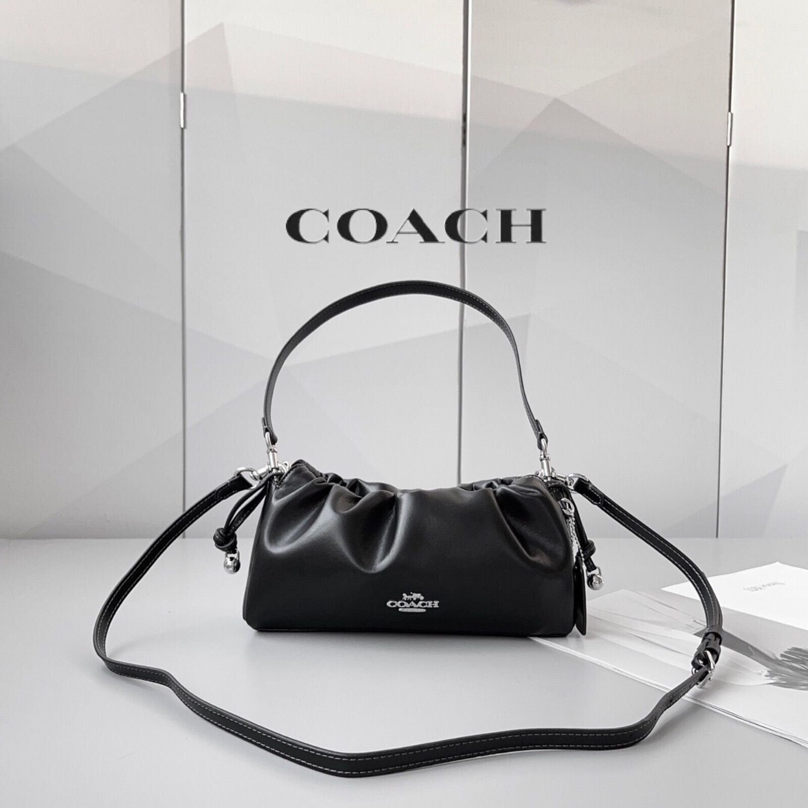COACH Faye Shoulder Bag Ruching Black CV529 Outlet New | eBay COACH Faye Shoulder Bag Ruching Black CV529 Outlet New | eBay