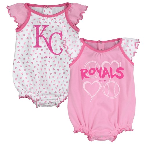 Набор Outerstuff MLB Infants Girls Kansas City Royals Play With Heart из 2 предметов Creeper Set