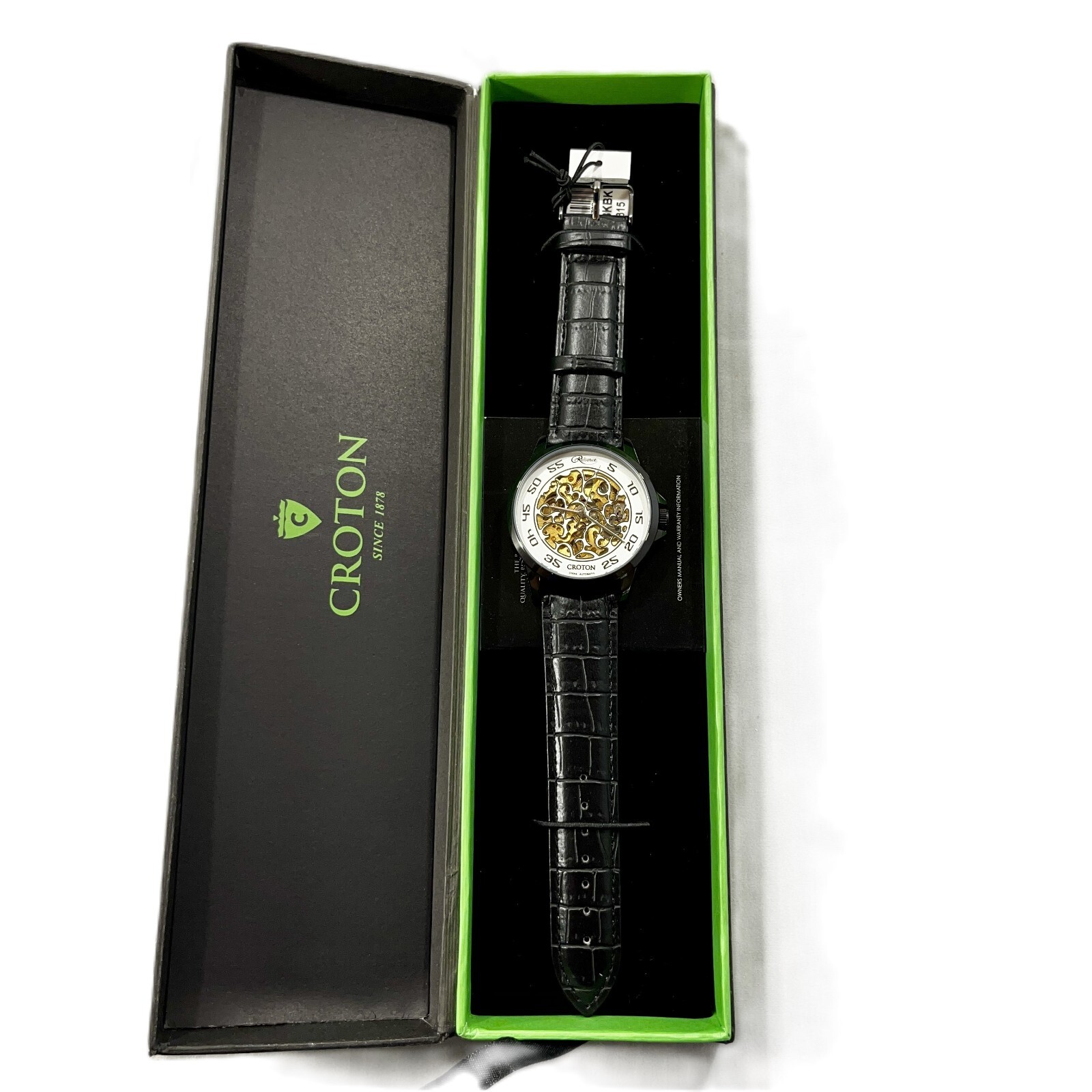 Pre-owned Croton Men's Watch Reliance Automatic Timepiece White And Gold