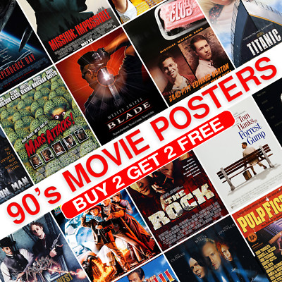Movie Posters 90s Classic Vintage Retro Video Poster Print Picture Gift  A3 A4