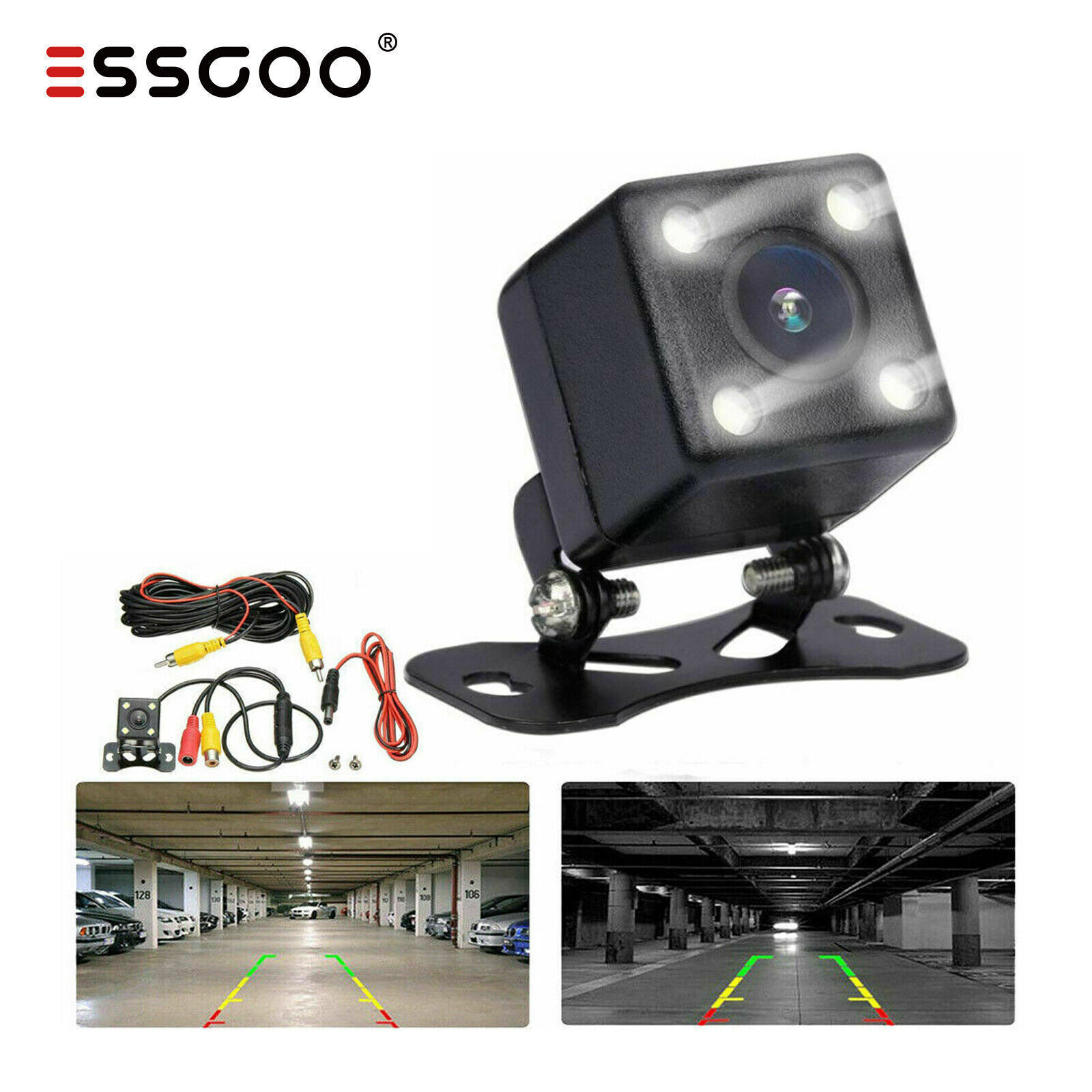 ESSGOO Car 170&deg; Rearview Reverse Backup Parking Camera View for Car Stereo Radio