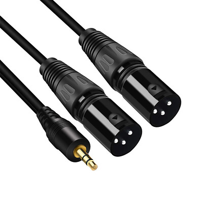 1/8 TRS Male to Dual XLR Male Microphones Stereo Splitter Y Cable Adapter 5 ft