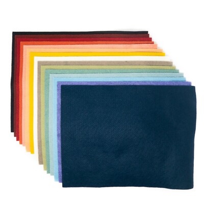 15 - 9"X12" Primitive Colors Collection - Merino Wool blend Felt Sheets
