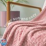 Exclusivo Mezcla Pink Fleece Throw Blanket for Couch and Bed, 50x70 Inches Soft Cozy Jacquard Flannel Blankets, Lightweight Fuzzy Plush Warm Throws for All Seasons