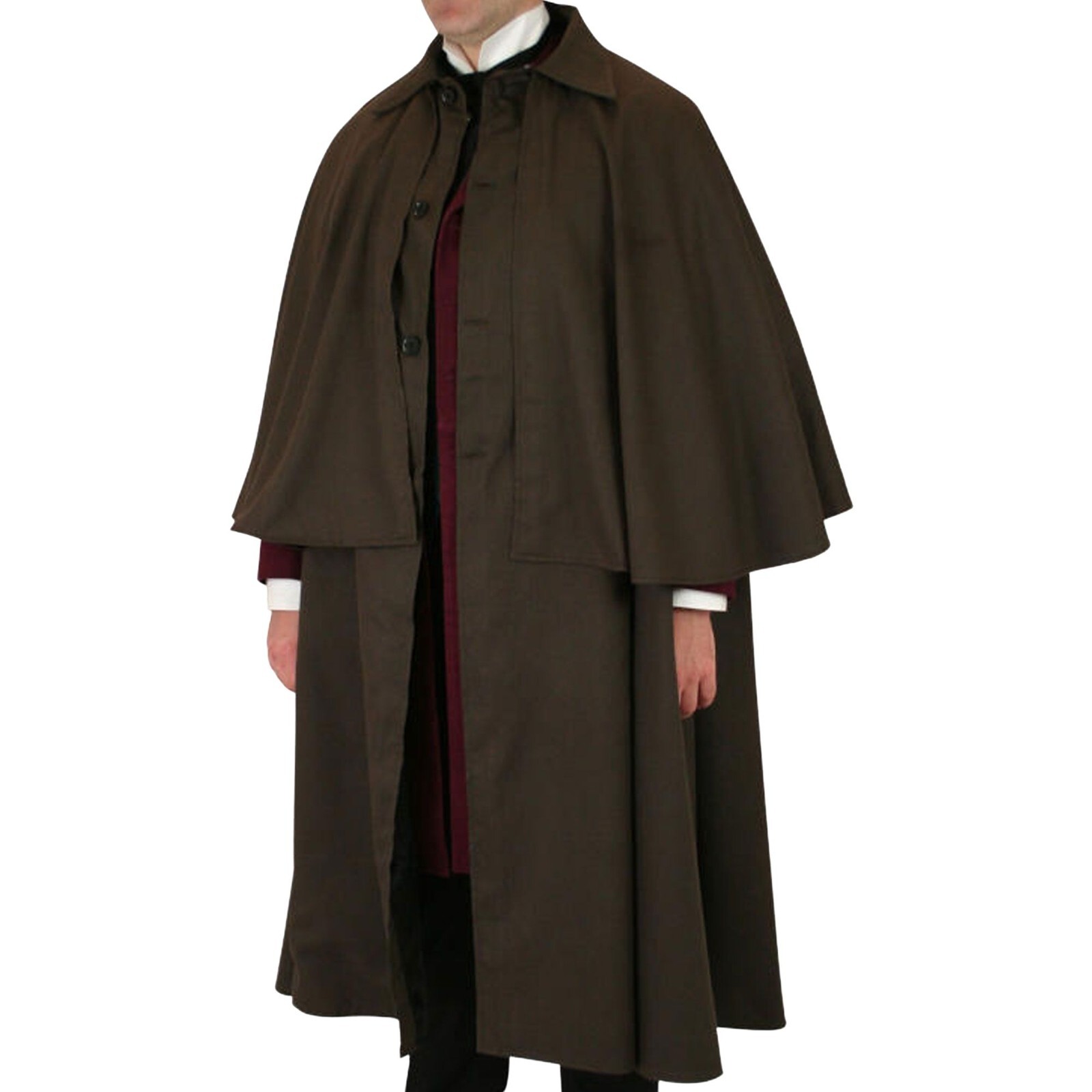 Pre-owned 100% Our Brown Cotton Inverness Cape Lends The Shrewd-thinking Gentleman An Image