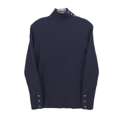 BROOKS BROTHERS Blue 100% Italian Merino Wool Turtleneck Sweater Women's SMALL