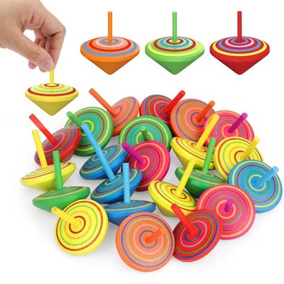 Annhao 30 Pezzi Trottole per Bambini Mini Trottola in Legno Creativi Gadget