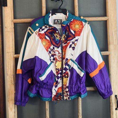 Vintage River Edge Re Sport Women's Festive Nylon Jacket Sz Vintage River Edge Re Sport Women's Festive Nylon Jacket Sz
