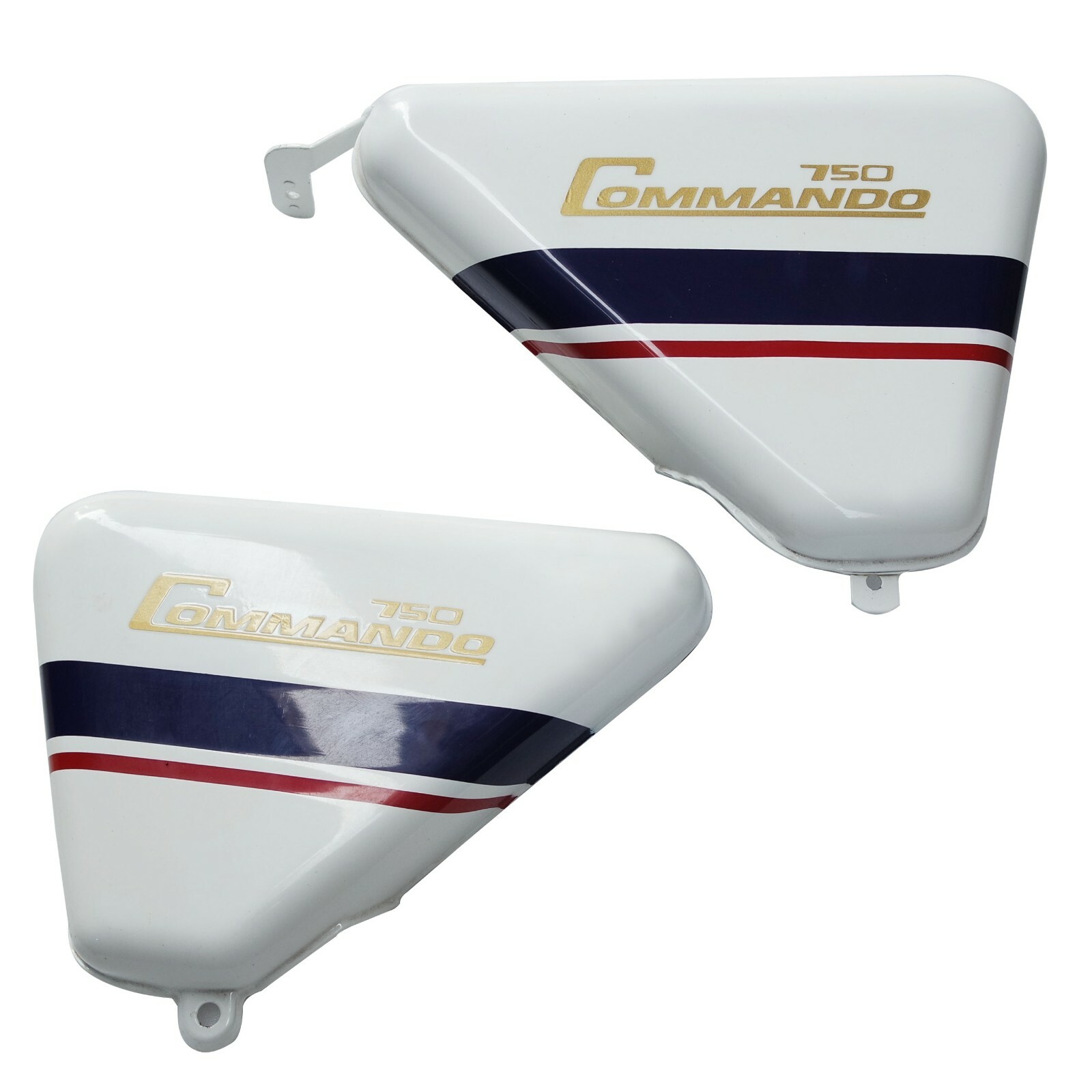 For Norton Commando Roadster 750 Logo White Painted Side Panel Set  