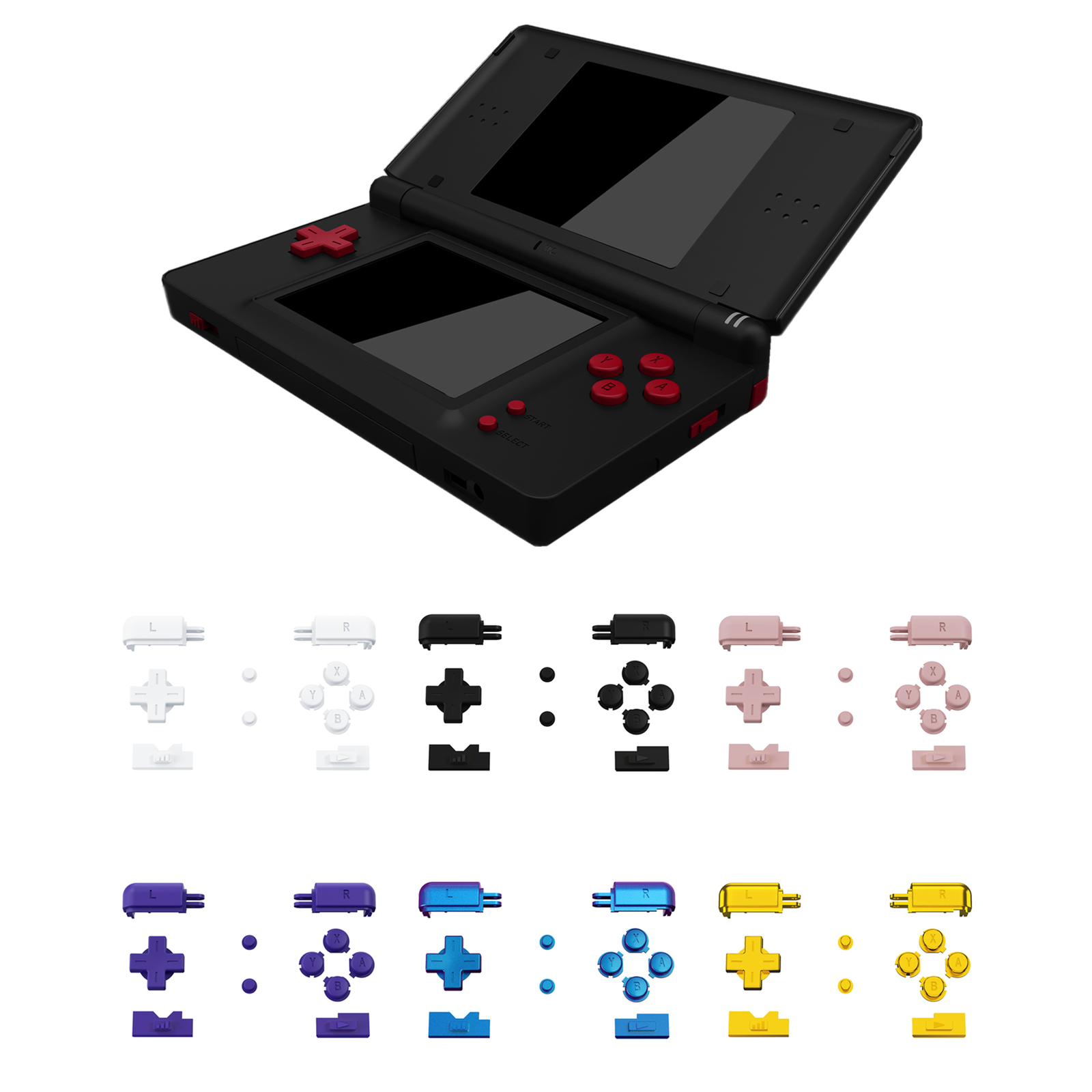 Replacement Full Set Button A B X Y L R D-pad w/ Tools For