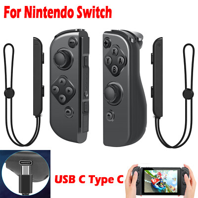 For Nintendo Switch Joy Con L & R Bluetooth Wireless Gamepad Controller -Black