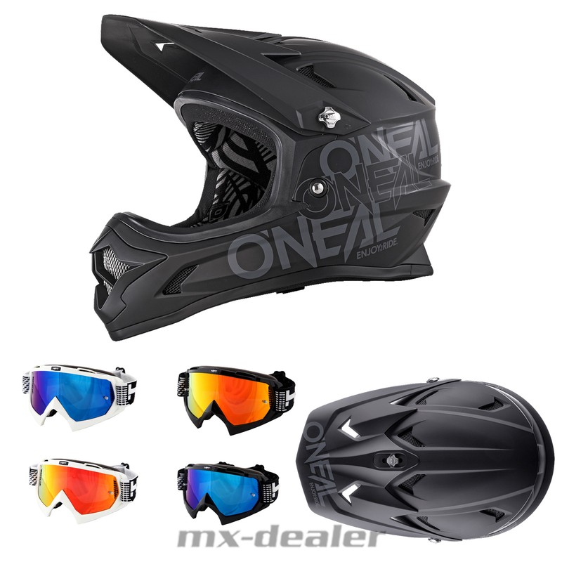 HP7 Brille DH mountainbike MTB Helm BMX 2019 ONeal Backflip RL 2 Villain Weiß