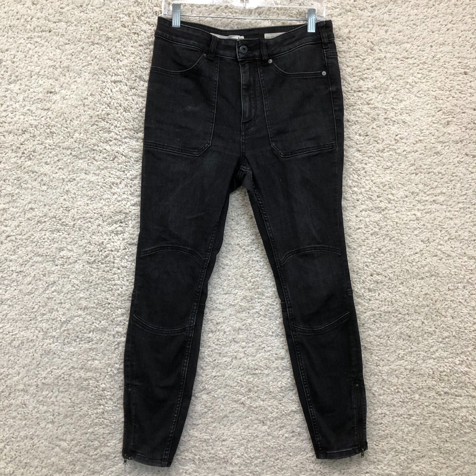 Pilcro Anthropologie Jeans 30 Womens Black High Rise Denim Legging Moto Stretch